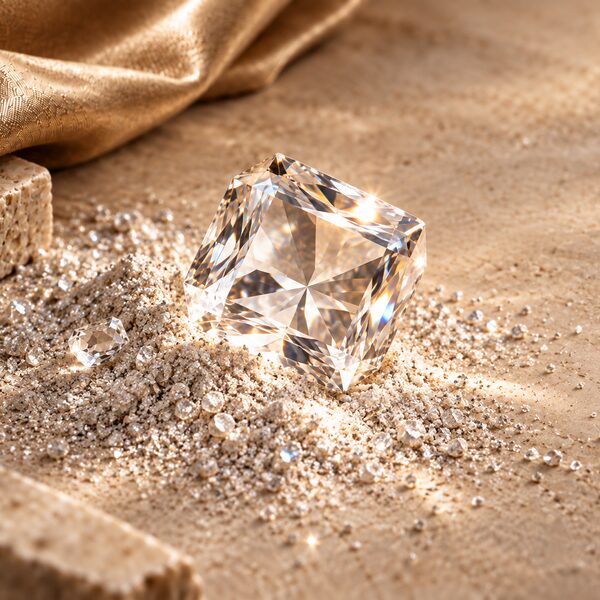 Mineralstaub und Swarovski Kristall