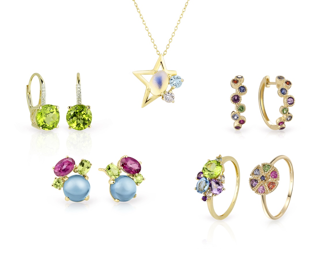 Goldschmuck mit Edelsteinen als Serienware